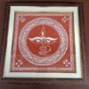 Divine Devi Face in Aipan Folk Art | Hand-Painted Canvas from Uttarakhand | 36cm Wall Frame with Wooden Finish