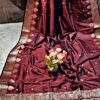 Maroon Handcrafted Pure Resham Monipuri Silk Saree – Certified with Silk Mark & Blouse Piece