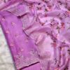 Handcrafted Purple Banarasi Organza Silk Suit Set with Meena Booti & Cutwork Dupatta