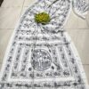 White Assam Silk Saree with Black Kantha Hand Embroidery