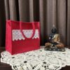 Compact Red Jute Tote – Handcrafted Utility Bag with Dual Zippers