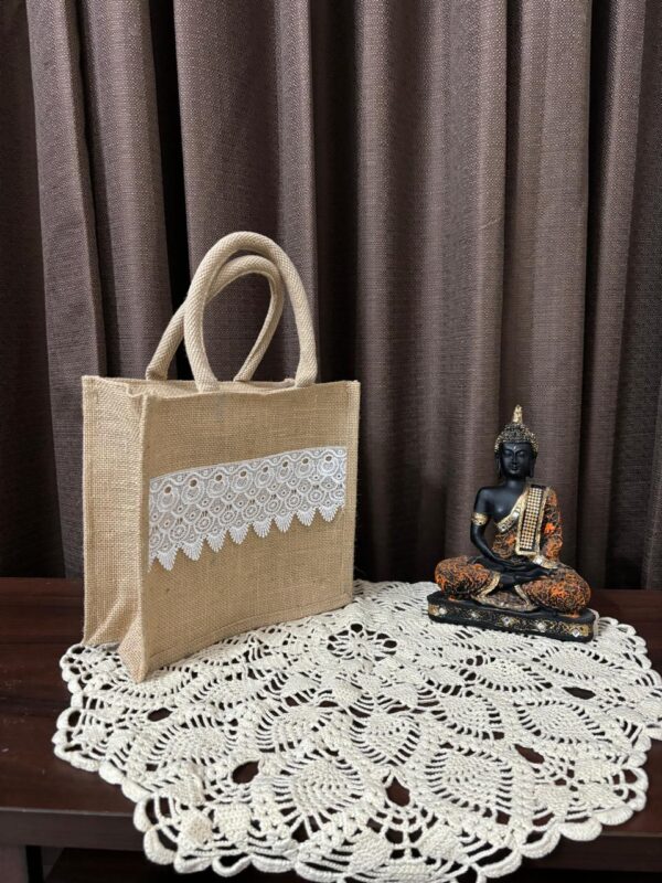 Earthy Beige Handcrafted Jute Tote – Dual-Zip Utility Bag for Everyday Use