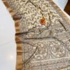 Beige Tussar Silk Saree with Hand-Painted Madhubani Motifs – Birds, Florals & Geometry