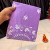 Light Purple Handcrafted Lucknowi Katha Work Saree in Pure Polished Cotton – No Blouse Piece