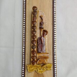 Devon Ke Dev Mahadev Wall Art – Handcrafted on Pine Wood with Aipan Accents & Snake Motif