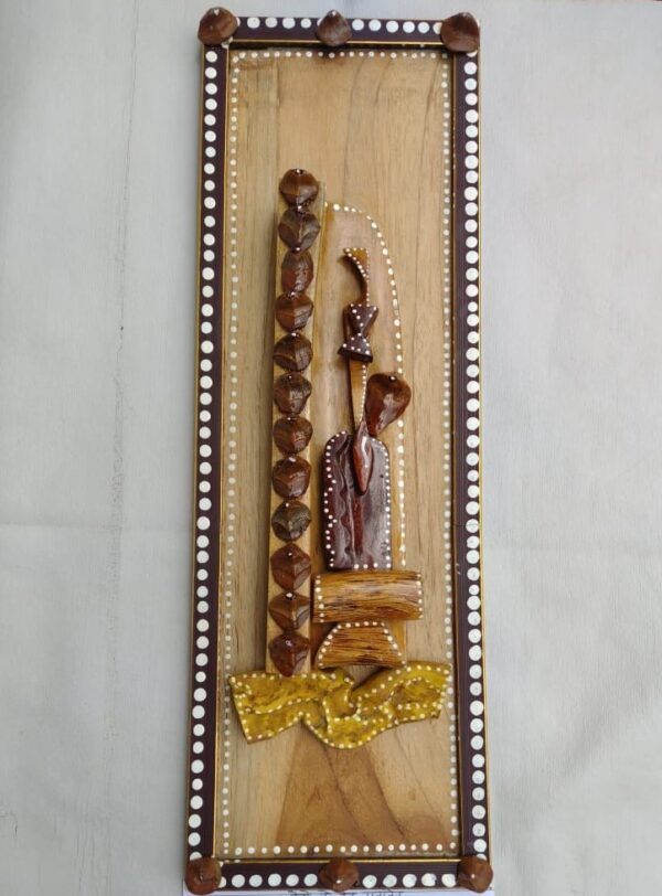 Devon Ke Dev Mahadev Wall Art – Handcrafted on Pine Wood with Aipan Accents & Snake Motif