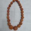 Rustic Pine Bark Mala – Handcrafted Natural Light Brown Bead Necklace (82 cm)
