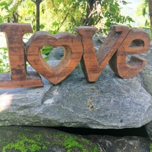 Handcrafted Sheesham Wood “LOVE” Décor – Rustic Charm for Your Space