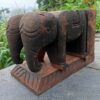 Antique Handcrafted Elephant Pair Idol – 200-Year-Old Toon Wood Masterpiece
