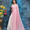 Charming Two-Tone Handcrafted Hakoba Saree in Light Pink & White – Embroidered with Sequins