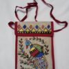 Earthy Handcrafted Jute Mobile Pouch with Dual-Side Art – Peacock & Fish Designs