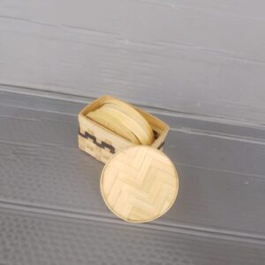 Handcrafted Bamboo Tea Coasters – Eco-Friendly Natural Drinkware Set of 6 (3")