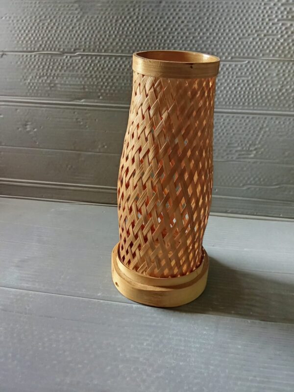 Handcrafted Bamboo Table Lamp – Eco-Friendly Natural Home Décor (10" Height)