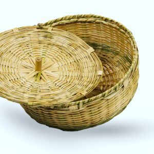 Handcrafted Bamboo Basket – Eco-Friendly Natural Storage & Décor (10" x 3")