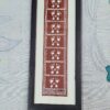 Handcrafted Aipan Art Lakshmi Feet | Geru Red Canvas in Wooden Glass Frame (37cm x 14cm)