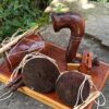 Handcrafted Wooden Miniature Folk Instruments Set | Antique 150 years old Toon Wood Home Décor