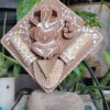 Handcrafted Pine Bark Lord Ganesh Wall Art with Aipan Painting – Bamboo & Wood Décor