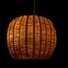 Handwoven Bamboo Pendant Lamp – Warm Ambient Glow (6"x10")