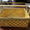 Handcrafted Bamboo Woven Handle Basket | Versatile Storage (8 x 6 x 3 inches)