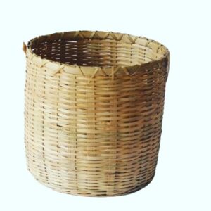 Handcrafted Bamboo Weave Dustbin with Handle | Natural Waste Basket & Storage Bin (10x11 inches)