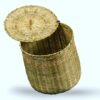 Handcrafted Bamboo Storage Basket with Lid | Woven Cylinder Organizer (10x10 inches)