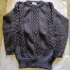 Hand-Knitted Grey Woolen Sweater with Cable Hand Knit Design | Warm Winter Pullover