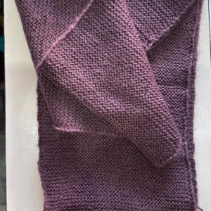 Plum Purple Hand-Knitted Wool Muffler | 200 x 20 cm Unisex Winter Scarf