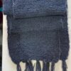 Steel Blue Hand-Knitted Wool Muffler | 200 x 20 cm Unisex Winter Scarf
