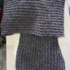 Charcoal Ribbed Hand-Knitted Wool Muffler | 200 x 20 cm Unisex Winter Scarf