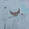 Powder Blue Garden Hand-Embroidered Kota Doria Kurta Set with Dupatta & Bottom