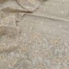 Natural Beige Kota Tissue Hand Appliqué Floral Unstitched Suit Set (Kurta, Dupatta & Bottom – 2.5 m Each)