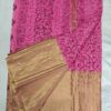 Pink Pure Kota Doria Saree with Gold Zari Pallu & Plain Running Blouse for Festive and Party Wear.