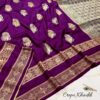Deep Purple Minakari Khaddi Silk Saree – Handcrafted Heritage in Luxurious Silk