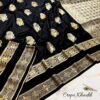 Midnight Noir Minakari Khaddi Silk Saree – Timeless Black with Royal Handcraft
