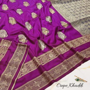 Royal Magenta Minakari Khaddi Silk Saree – Vibrant Elegance in Handcrafted Silk