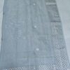 Steel Grey Kota Doria Saree with Silver Zari Border & Gota Patti Handwork | Running Blouse Included | Free Size