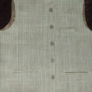 Grey Harsil Wool Handcrafted Nehru Waistcoat for Men | Textured Winter Ethnic Jacket with Pockets