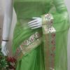 Pista Green Handcrafted Kota Doria Saree with Elegant Gota Patti Detailing