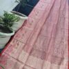 Rose Blush Kota Tissue Saree with Handwoven Buti & Paithani Peacock Border