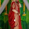 Bridal Red Khadi Handcrafted Designer Saree with Gold Buti & Heavy Traditional Border – Wedding & Festive Wear