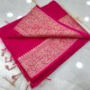 Rani Pink Slub Silk Handcrafted Saree with Antique Gold Paisley Woven Border & Pallu – Elegant Festive Ethnic Saree with Blouse Piece