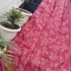 Handcrafted Soft Pink Kota Doria Saree with Delicate Floral Hand Embroidery