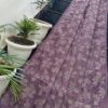 Handcrafted Lavender Purple Soft Kota Doria Saree with Delicate Floral Hand Embroidery