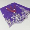 Royal Purple Kota Doria Saree with White Floral Cutwork Hand Embroidery | Designer Festive Wear Saree for Women