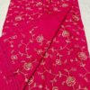 Rani Pink Kota Soft Silk Saree with Floral Hand Embroidery & Plain Running Blouse