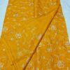 Sunshine Yellow Kota Soft Silk Saree with Elegant Floral Hand Embroidery & Running Blouse