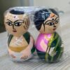 Traditional Channapatna Wooden Couple Dolls – Handcrafted Mota Moti Home Décor Showpiece Set