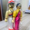 Traditional Channapatna Brahmin Couple Wooden Figurines – Handmade Ethnic Folk Art Home Décor