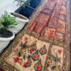 Vintage Maroon Maheshwari Silk Saree with Handcrafted Madhubani Bird Print & Kantha Work