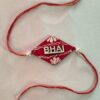 Handcrafted 'BHAI' Aipan Art Rakhi | Modern Brother Rakhi with MDF Cutout | Diamond-Shaped Handmade Raksha Bandhan Rakhi